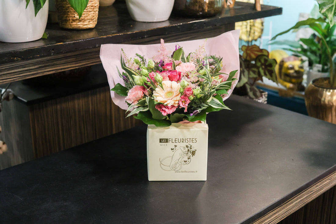 Coffret florale rose