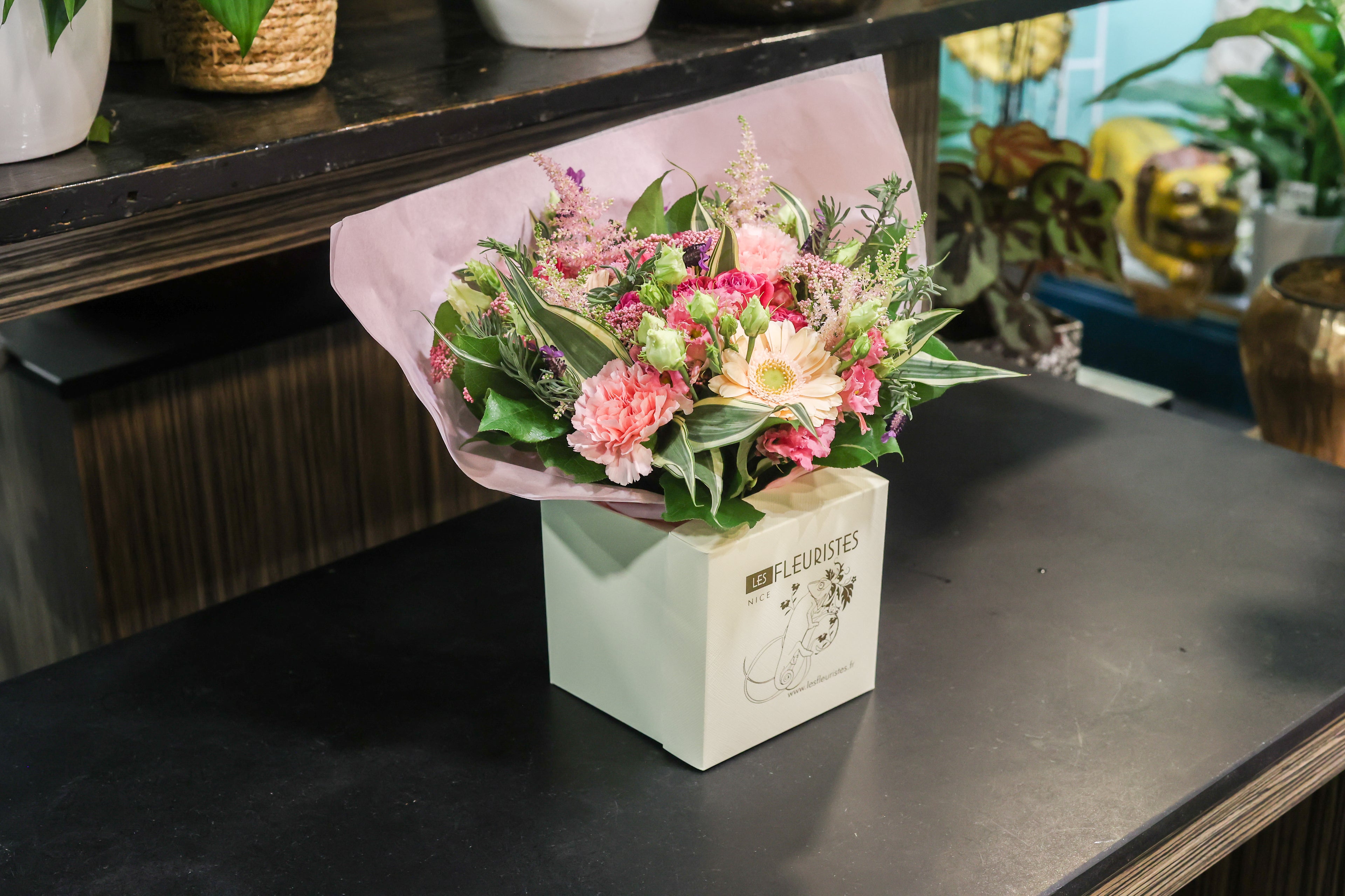 Coffret florale rose